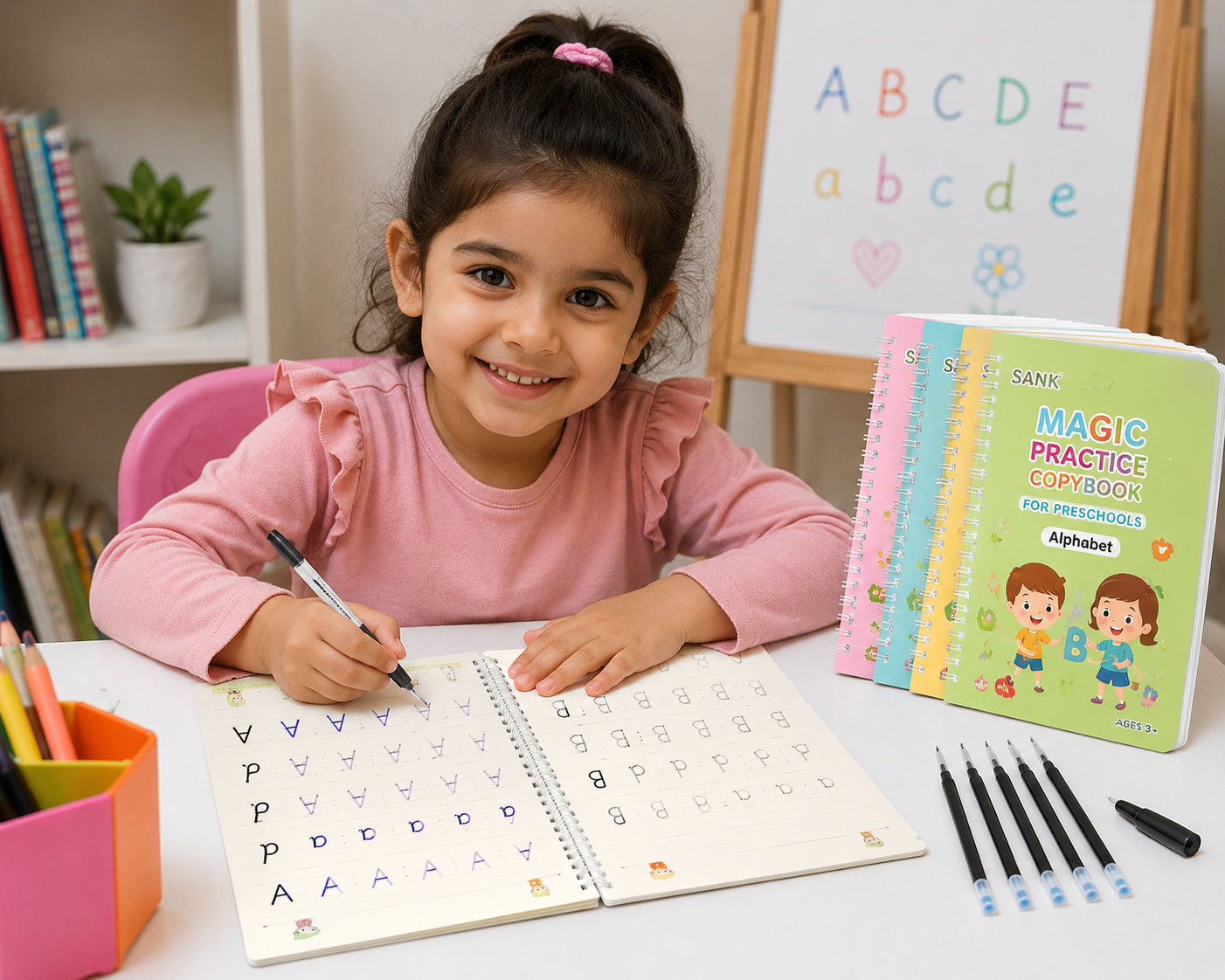 Magic Practice Copy Book Set for Kids | Reusable Handwriting & Tracing Books