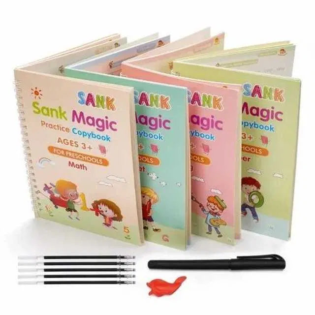 Magic Practice Copy Book Set for Kids | Reusable Handwriting & Tracing Books