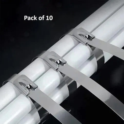 Stainless Steel Cable Lock Ties (Pack of 10) | Heavy Duty Metal Zip Ties